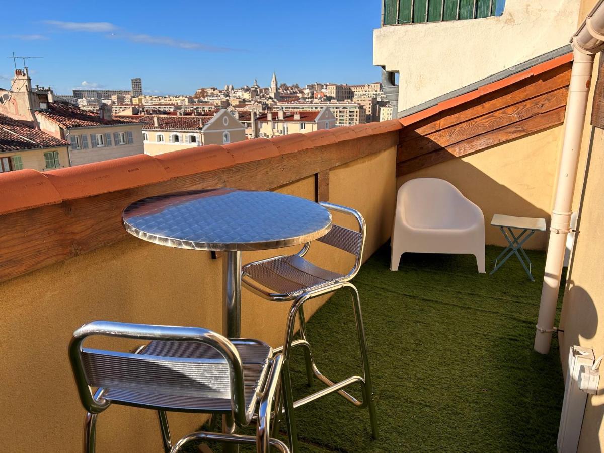 Ferienwohnung Loft Moderne Vue Vieux Port Terrasse Rooftop Marseilles Exterior foto