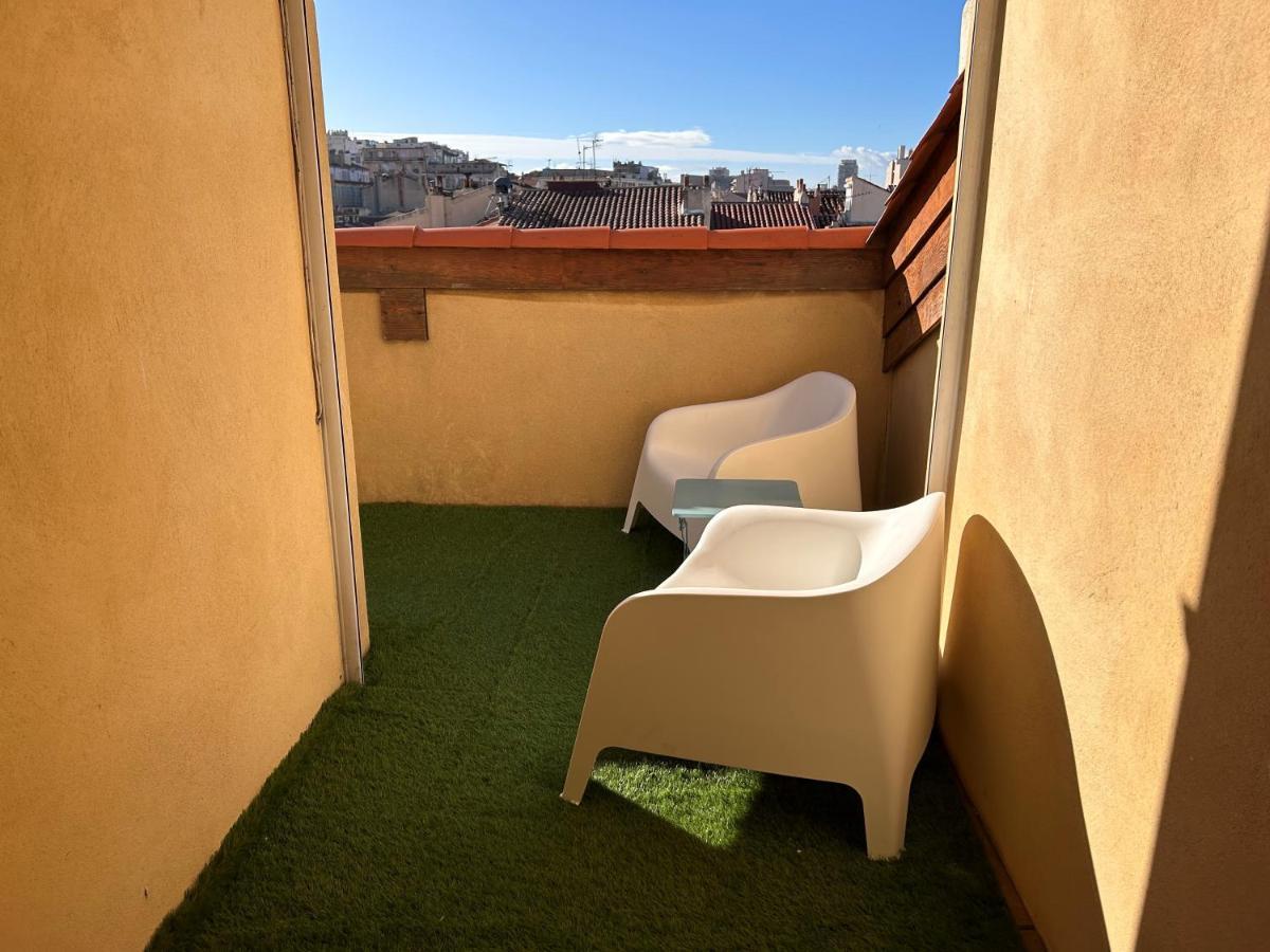 Ferienwohnung Loft Moderne Vue Vieux Port Terrasse Rooftop Marseilles Exterior foto